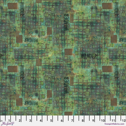 On Your Mark Wander Jade Fabric