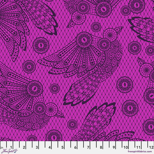 Nightshade Deja Vu Raven Lace Oleander Yardage