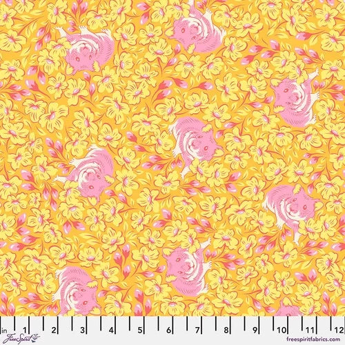 Metallic Besties Chubby Cheeks Buttercup Fabric