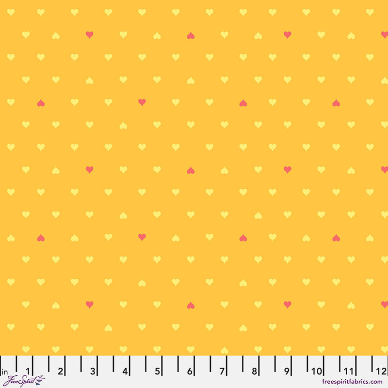 Metallic Besties Unconditional Love Buttercup Fabric