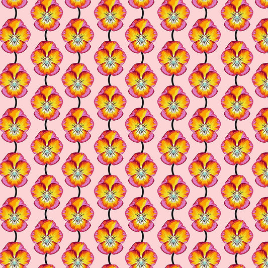 Iconic Pansy Flame Fabric