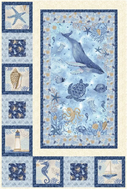 Pristine Seas 45"x67" Quilt Kit