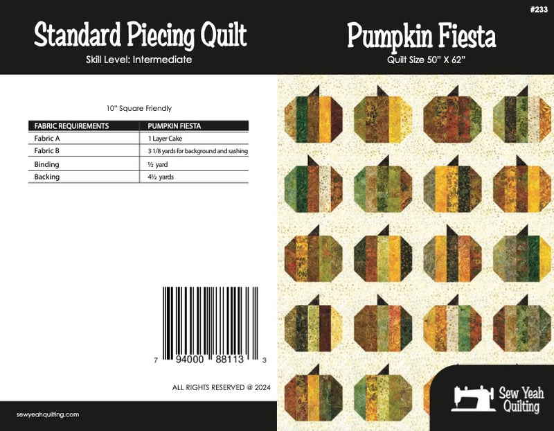 Pumpkin Fiesta Quilt 50" x 62"