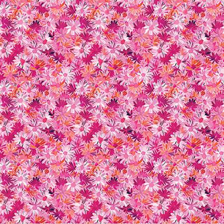 Quilting Cuddle Wandelust Pink Wanderlust Daisies Yardage