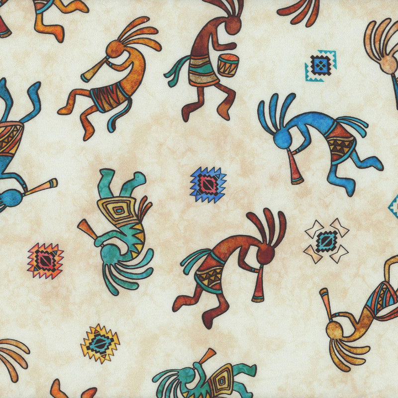 Sierra Sunset Cream Kokopelli Fabric