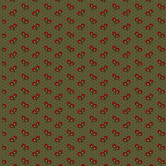 Prairie Dry Goods II Flowers & Stars Green Fabric