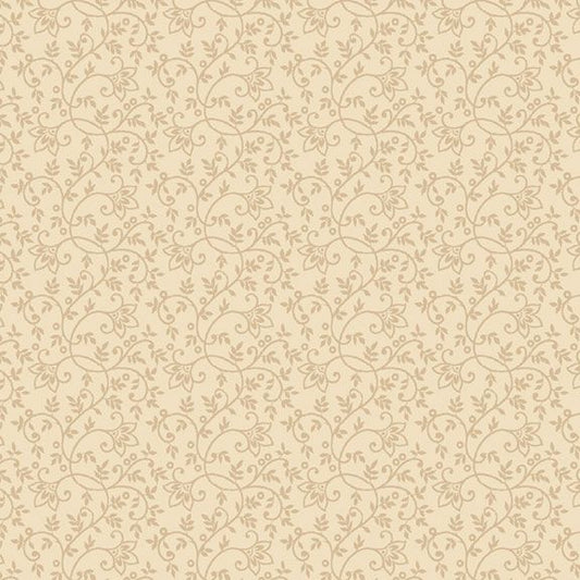 Old Village Greens - Garden Trail - Cream - Yardage