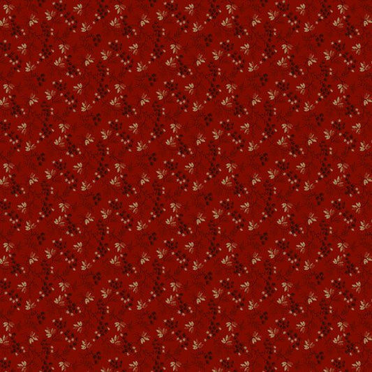 Pineberry Lane - Berries & Greens - Red - Yardage