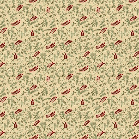 Pineberry Lane - Holiday Greenery - Cream - Yardage