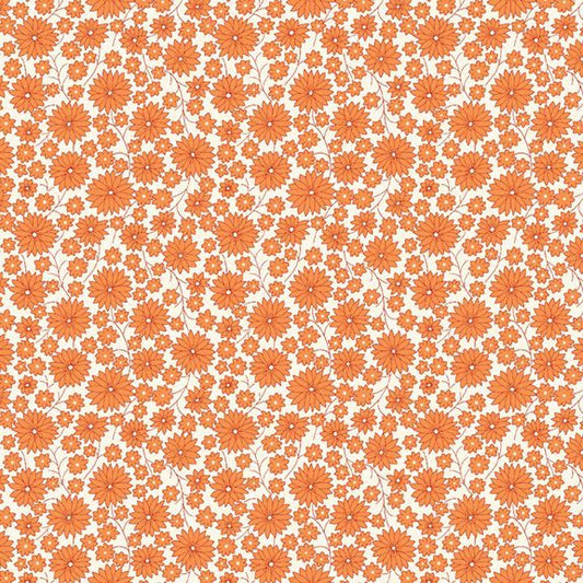 Aunt Grace Goes Scrappy Garden Orange Fabric