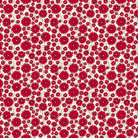 Aunt Grace Goes Scrappy Garden Red Fabric