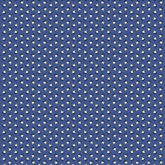Aunt Grace Goes Scrappy Triple Petal Navy Fabric