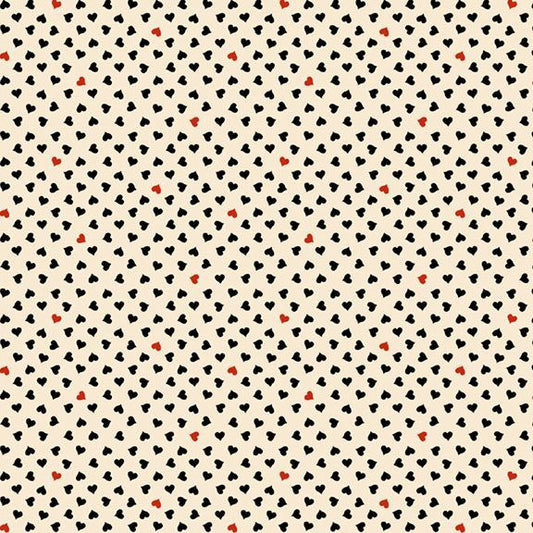 Be My Valentine Hearts Cream Fabric