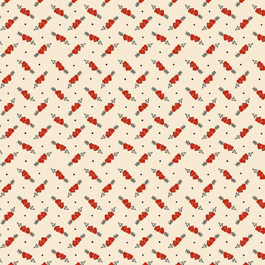 Be My Valentine Hearts and Arrows Cream Fabric