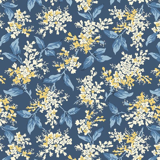 Middleboro Road Floral Branches Navy Fabric