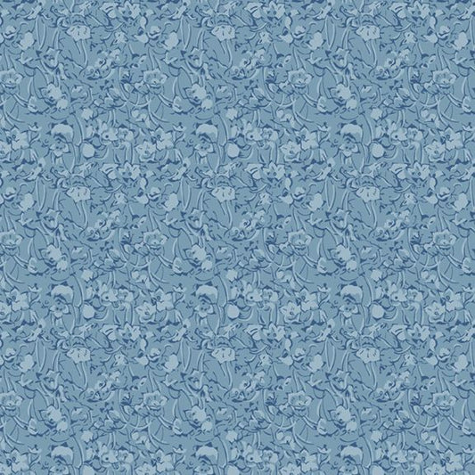 Middleboro Road Painterly Flower Blue Fabric