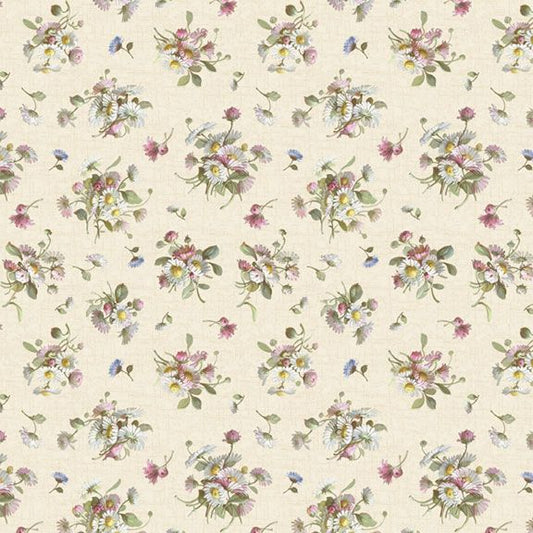 Wild Flowers Petite Floral Cream Fabric