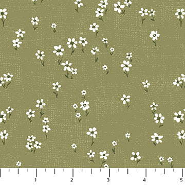 Humblebee Daisies Green Fabric