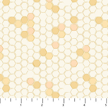 Humblebee Hexies Yellow Fabric