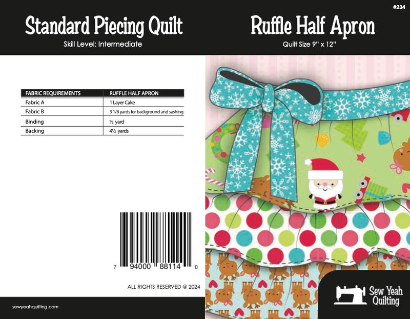 Ruffle Half Apron Quilt 9" x 12"