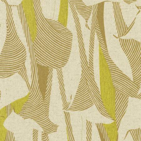 Abstract Ecru Canvas Fabric