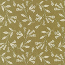 Cotton Flax Plants Mocha Fabric