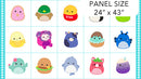 Squishmallows - Blocks 24"x43" - White - Panel