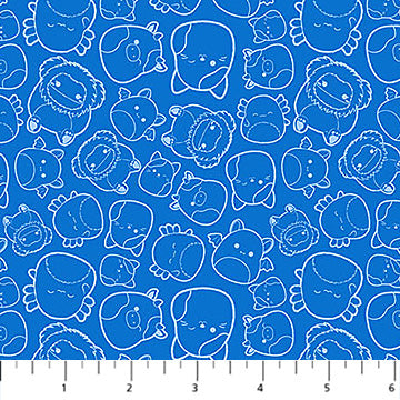 Squishmallows - Line Drawn - Blue - Yardage