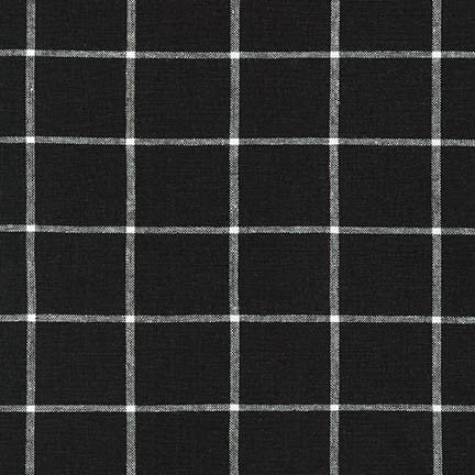 Essex Yarn Dyed Black Linen/Cotton Fabric