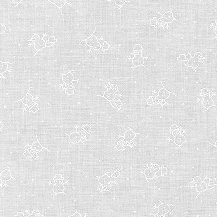 Mini Madness White Snowmen Yardage