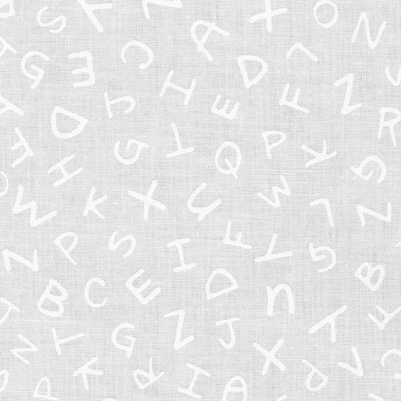 Mini Madness White Tossed Letters Yardage