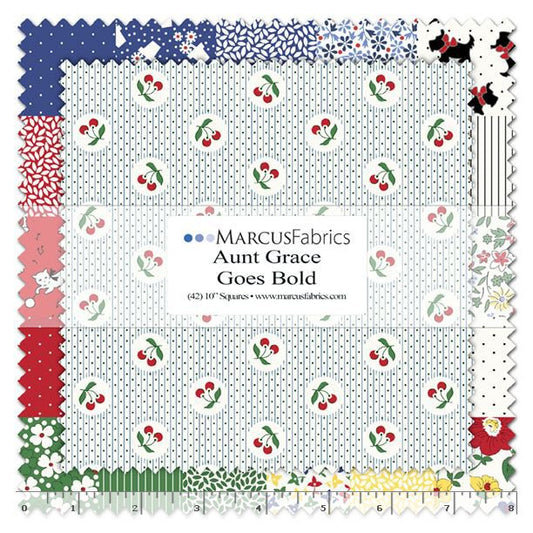 Aunt Grace Goes Bold - 10" Squares, 42 pcs - Layer Cake