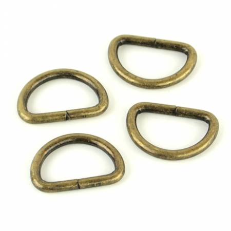 Four D-Rings 3/4" Antique