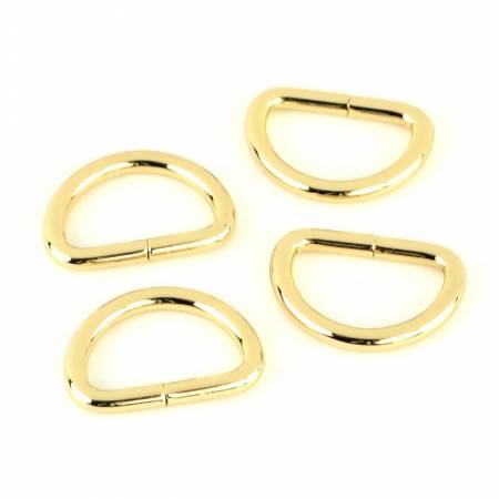Four D-Rings 3/4" Gold