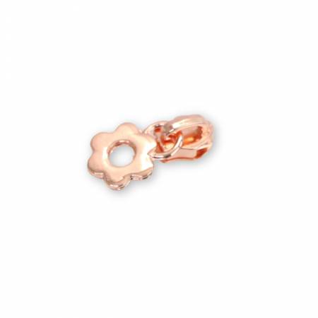 Four Flower Zipper Pulls Rose Gold