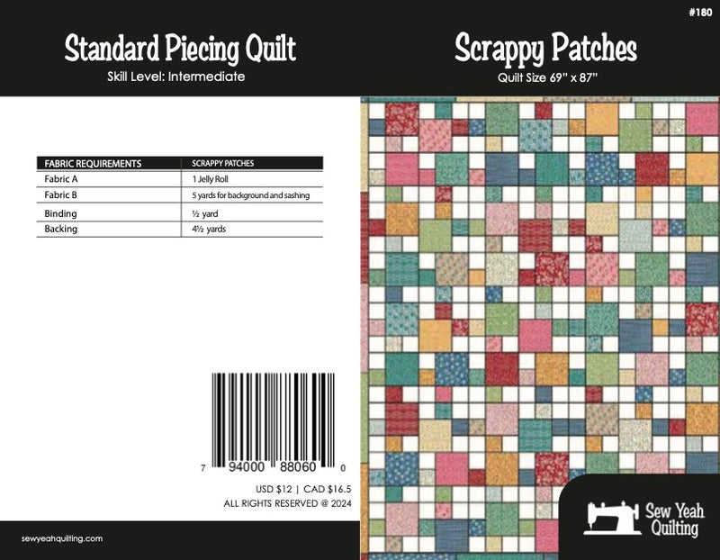 Scrappy Patches Quilt 69" x 87"