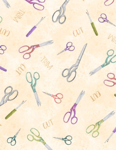 Sew Be It Cream Scissors 32094 196 Yardage