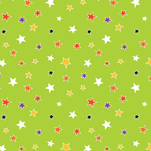 Glow-O-Ween Glowing Stars Lime Yardage