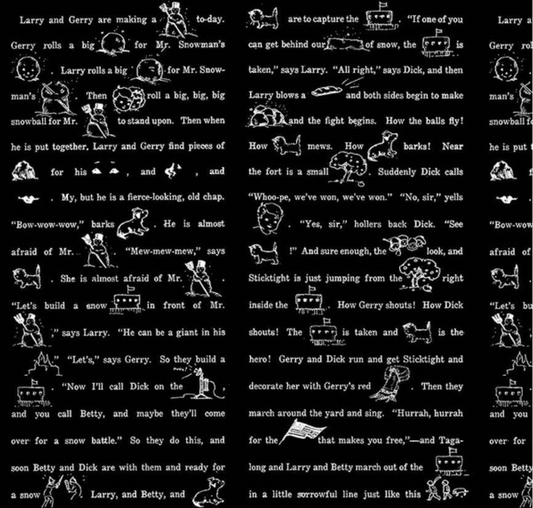 White as Snow Snow Story Black Yardage