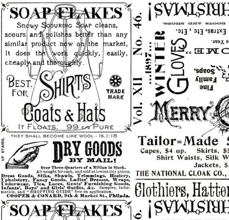 White as Snow Snowy Soap Ads White Yardage