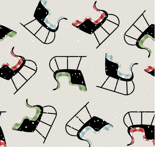 White as Snow Sleigh Toss Gray Yardage