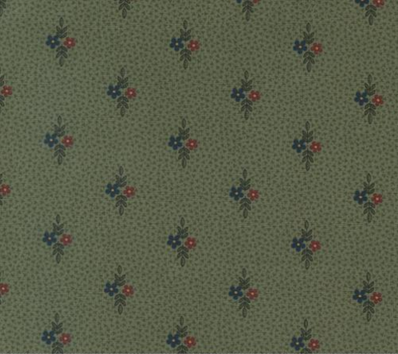 Fluttering Leaves Daisy Duo Evergreen Yardage