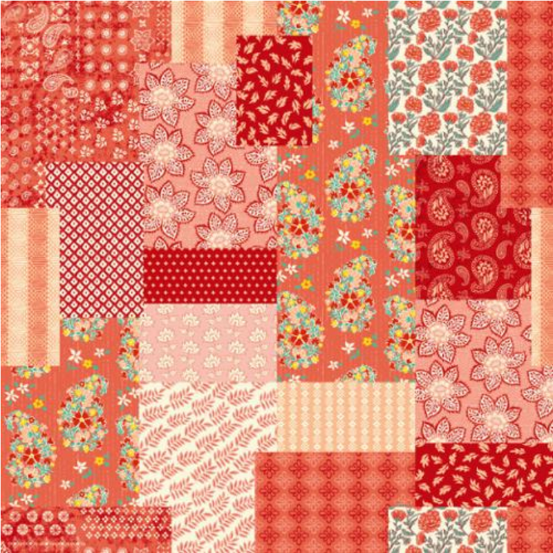 Cadence Patchwork Persimmon Yardage