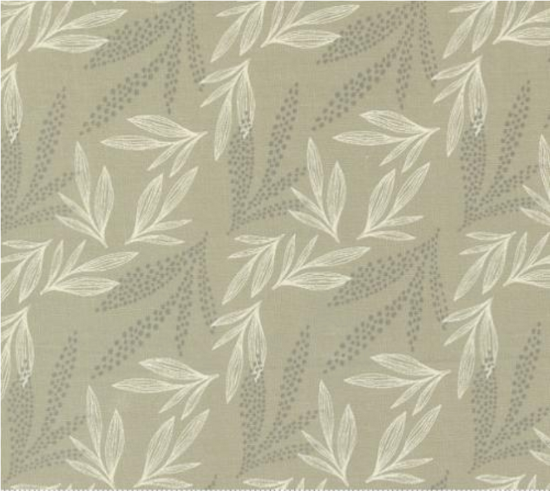 Woodland Wildflowers Taupe Leaf Lore Yardage