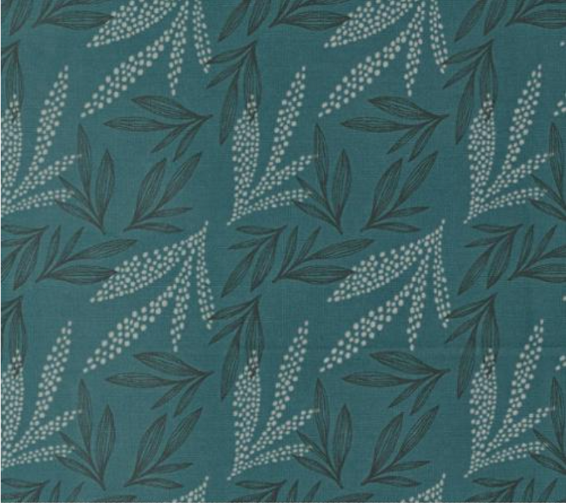 Woodland Wildflowers Dark Lake Leaf Lore Yardage