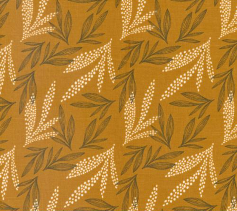 Woodland Wildflowers Caramel Leaf Lore Yardage