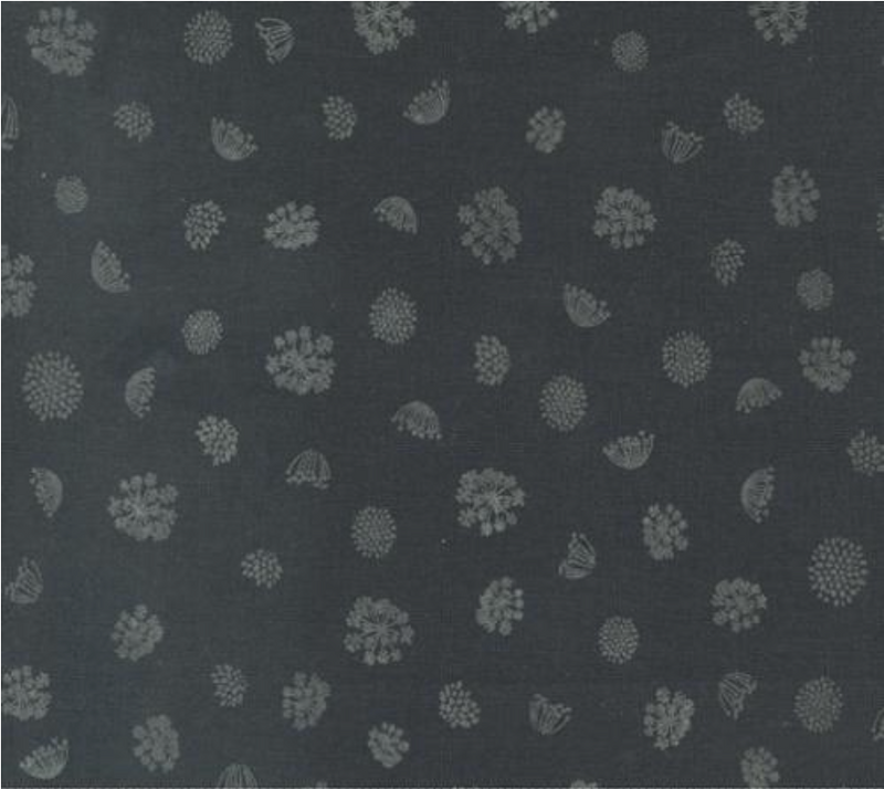 Woodland Wildflowers Charcoal Royal Round Yardage