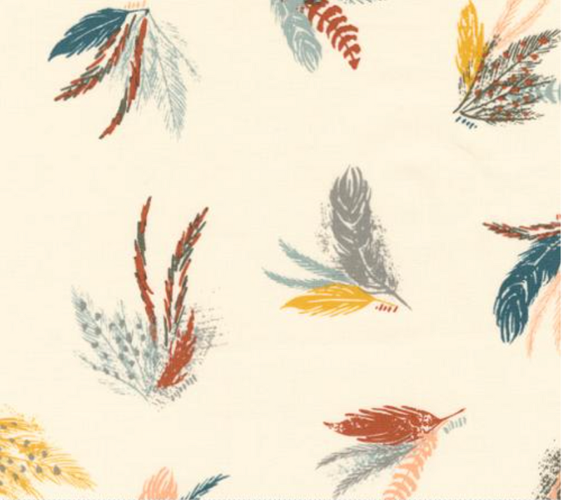 Woodland Wildflowers Cream Feather Yardage