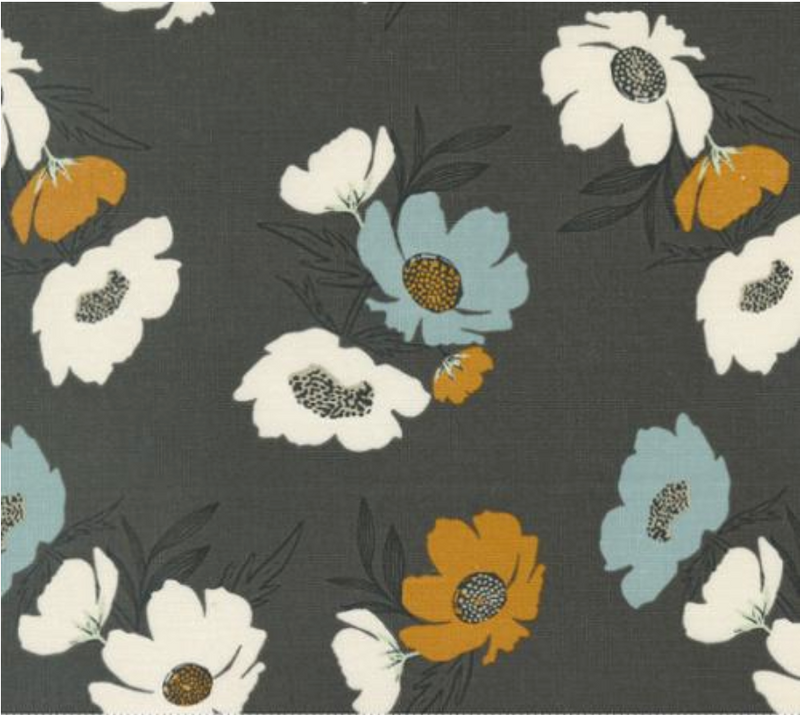 Woodland Wildflowers Soot Bold Bloom Yardage