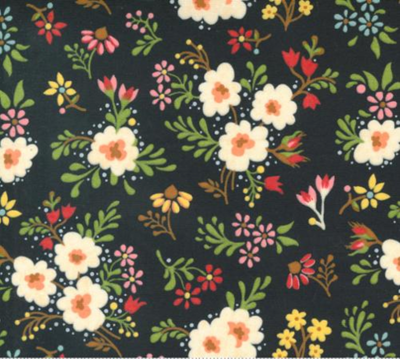 Fruit Loop Black Currant Flowers Yardage